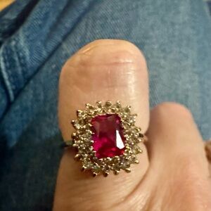 Elegant Red Gemstone Ring costume